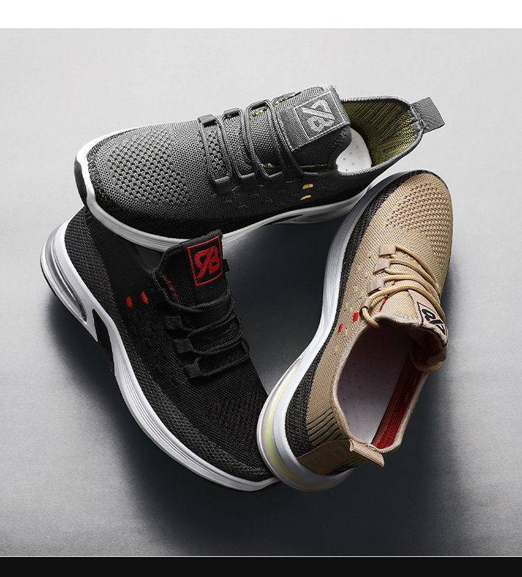 春季新款男士运动鞋 飞织学生跑步鞋 懒人一脚蹬低帮鞋 男鞋详情5