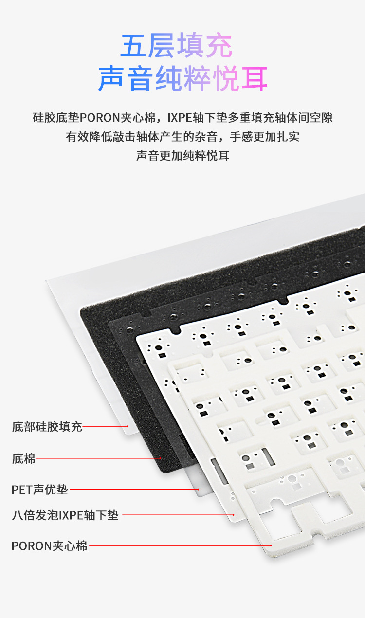 Black Knight AK820pro Wireless Bluetooth three-mode mechanical keyboard customization 75 hot-swappable gasket gaming side engraving pic 8