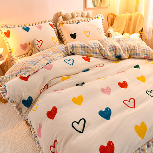 100%纯棉四件套全棉套件学生宿舍三件套单人双人床单被套床上用品详情20