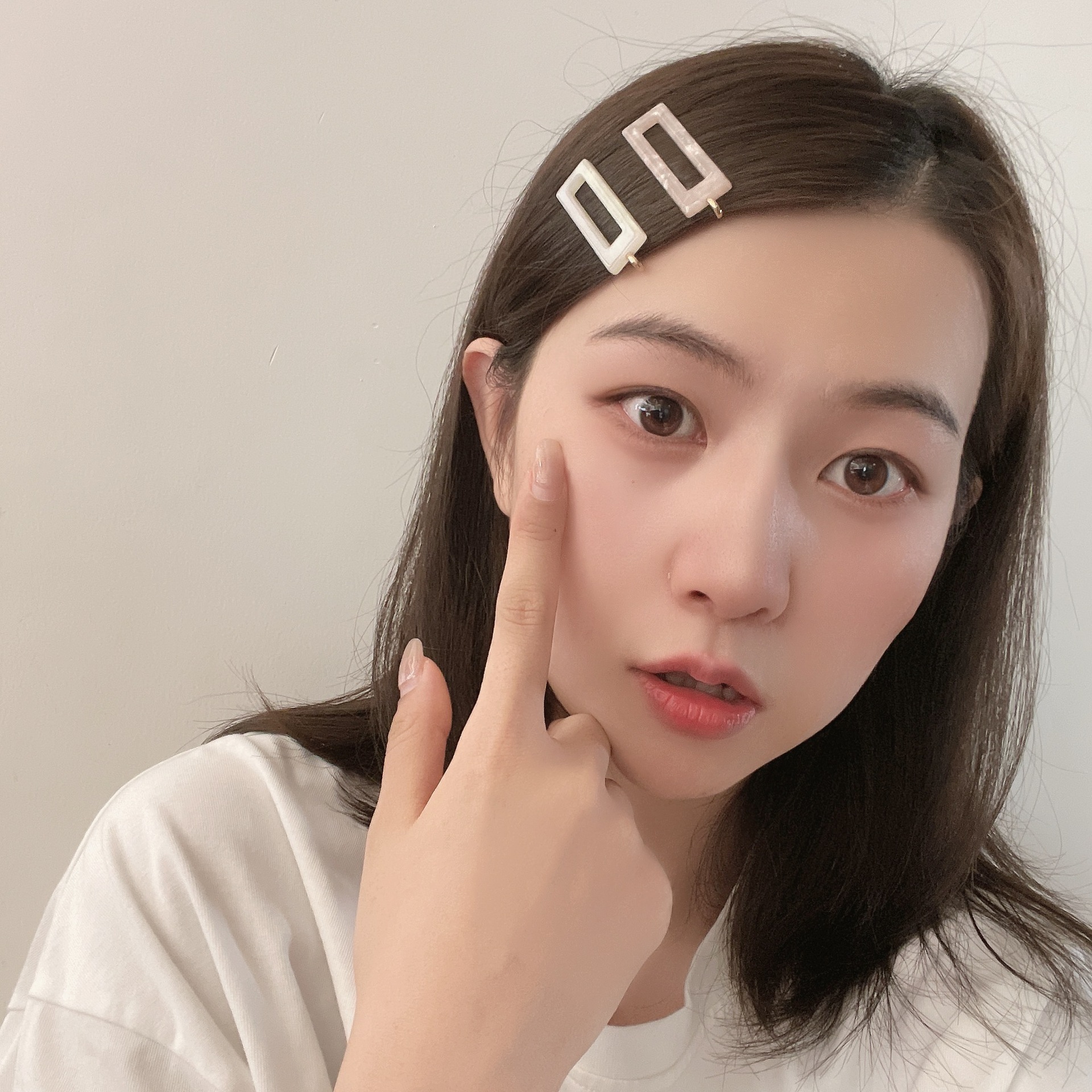 Japón y corea nuevos productos accesorios para el cabello ámbar acetato sin traza clip frente flequillo clip geométrico diosa maquillaje clip al por mayor pic 8