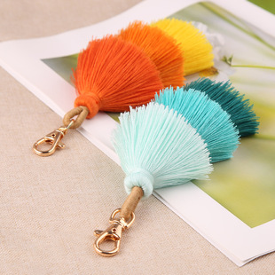New color-offset double-ended cotton thread tassel handcrafted clothing, cheongsam with lapel button and Chinese-style classical tassel pendant pic 3