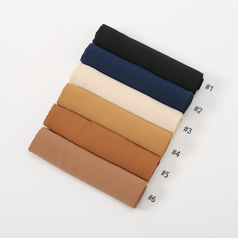 马来西亚新款包头长巾菱形雪纺镊子直角边防晒披肩穆斯林包头巾女详情13