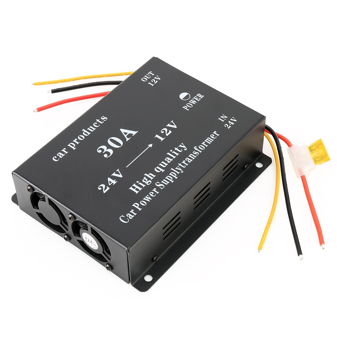 Automotive power voltage reducer 24V to 12V 30A full-power DC power converter pic 4