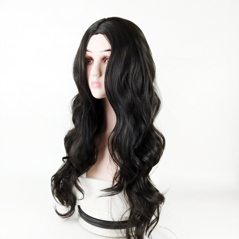 Una pieza peluca de reemplazo de cabello mujer corte medio cabello rizado cabello largo ondulado cabello largo alta temperatura peluca de seda headset fabricante en stock al por mayor pic 13