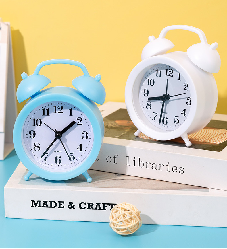 Cartoon alarm clock, creative bedroom bedside alarm clock, living room digital plastic clock, student Shuangling decorated small table clock pic 7