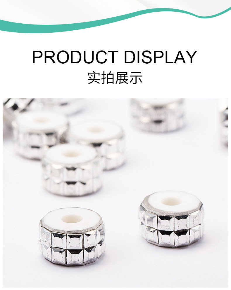 diy jewelry, handcrafted accessories and auxiliary materials for square mirror, hollow large hole, elliptical cylindrical, starry sky sphere pic 11