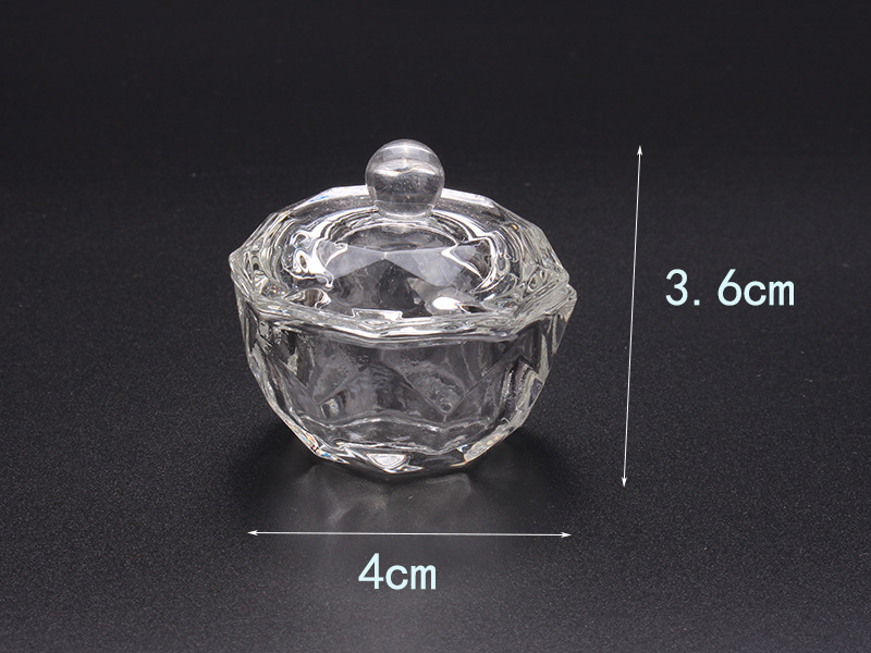 Cross-border exclusive glass crystal cups with LIDS for nail art, irregular-shaped crystal cups, and special octagonal cups for holding crystal liquid pic 13