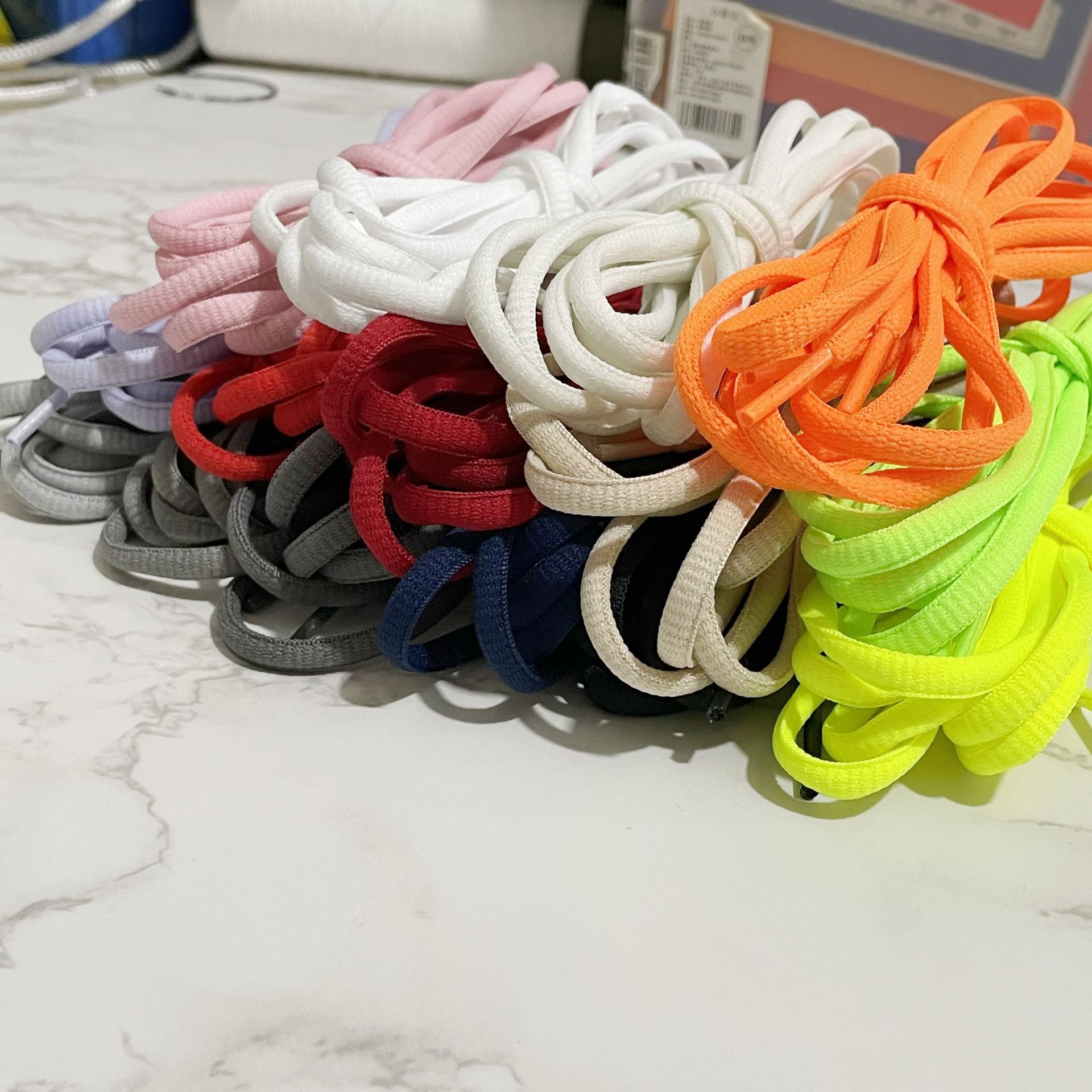 现货15个色7mm半圆彩色涤纶鞋带运动休闲篮球鞋小白鞋DunkSB详情8