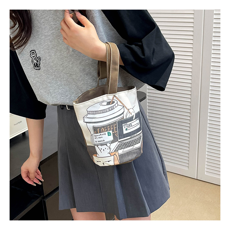 Pintura al óleo viento bolsa de mano linda impresión de un hombro bolsa portátil exterior cartoon student canvas bag al por mayor pic 20