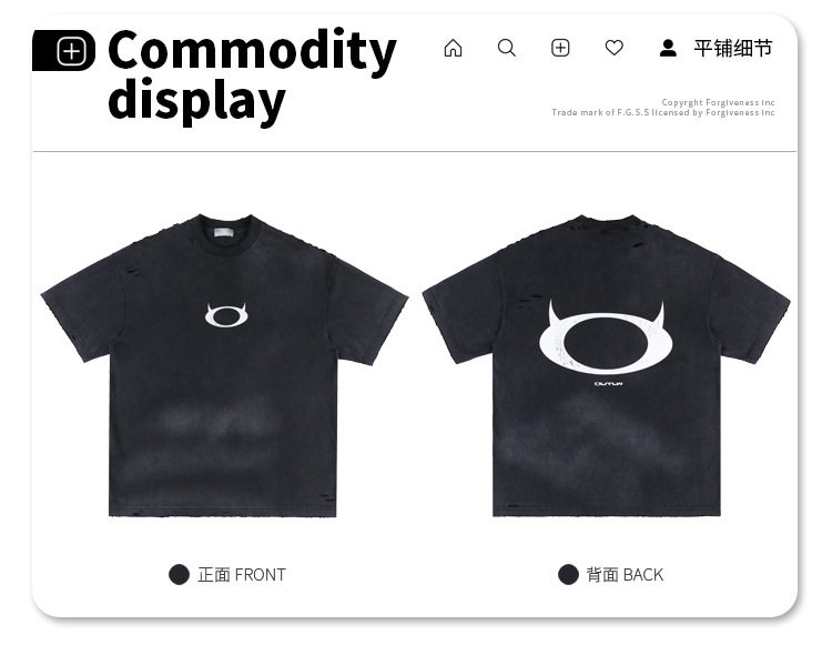 SUP hombre | 2024 inseguro de mareas XinPin bombazo lavable gradientes teñir camisetas demonios logo perfeccionada manga corta pic 13