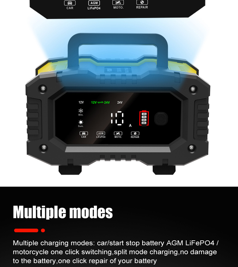 10A portable 12V24V motorcycle battery charger and portable car battery charger pic 10