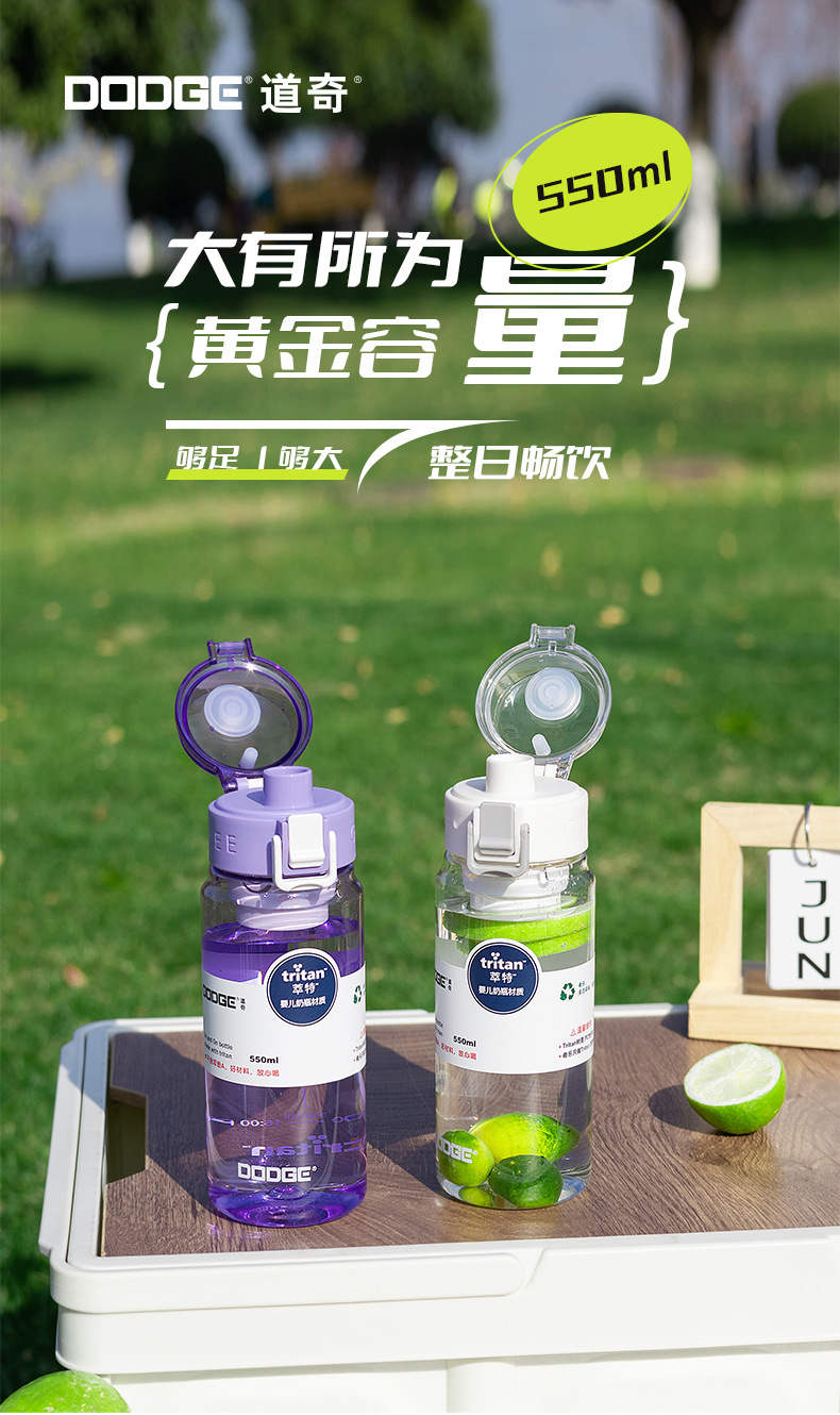 希乐道奇大容量新款塑料杯 运动户外健身学生太空杯 便携手提水杯详情11