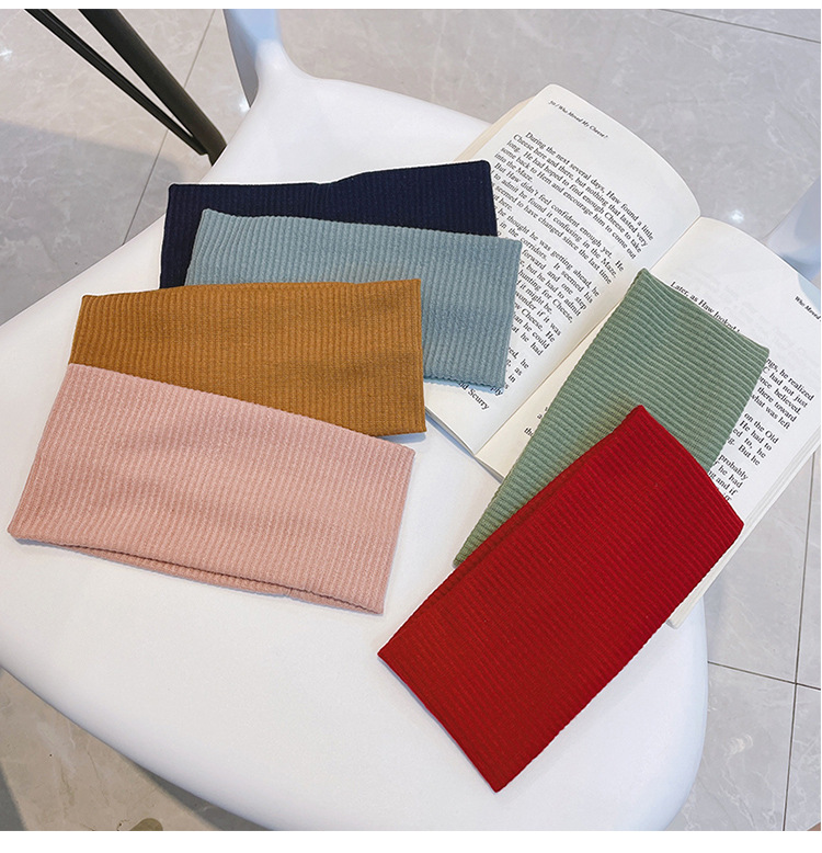 The same style of sports hair band as Ouyang Nana, versatile for female Internet celebrities, sweat-absorbing, running out, knitted woolen headscarf for women pic 7