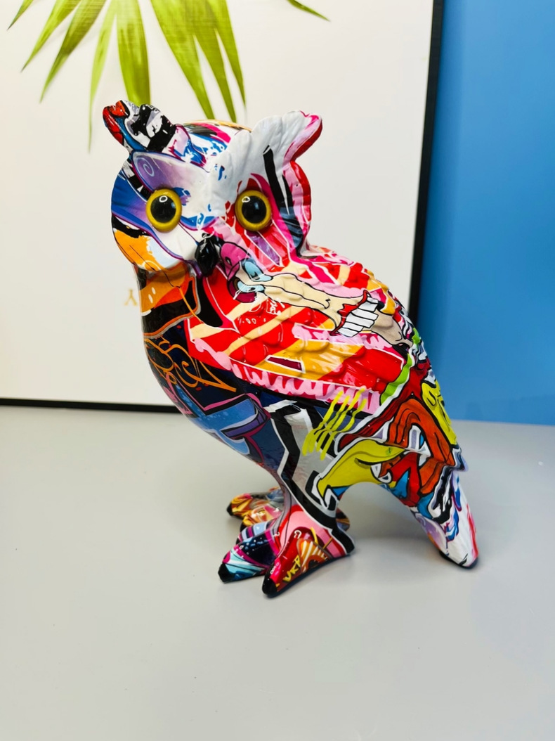 猫头鹰摆件庭院客厅家居电视柜酒柜桌面装饰树脂工艺品家居装饰品详情36