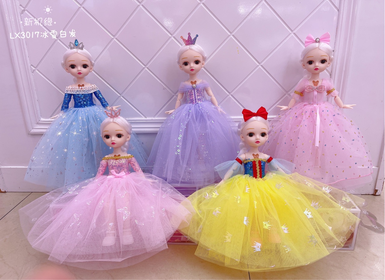 皇冠软胶芭芘公仔30cm爱沙莎公主和服白b雪公主芭b比娃娃玩具详情1