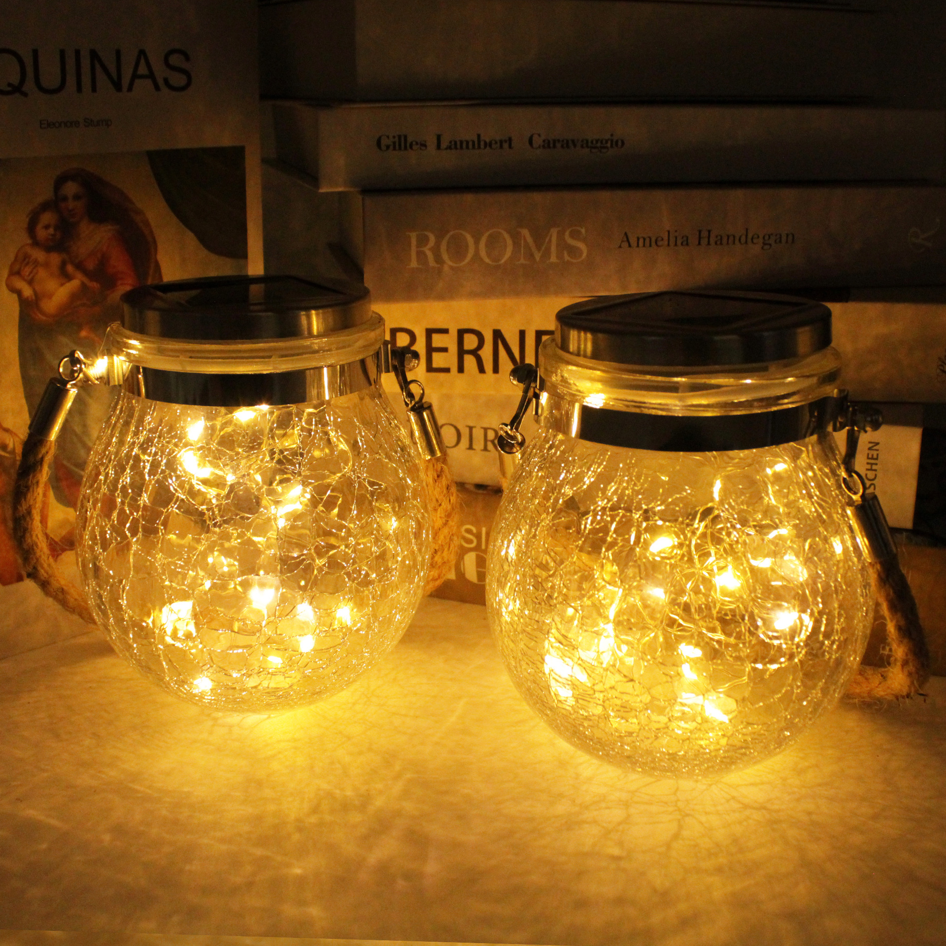 跨境太阳能庭院动态仿真火焰灯户外LED花园别墅防水悬挂景观灯笼详情6