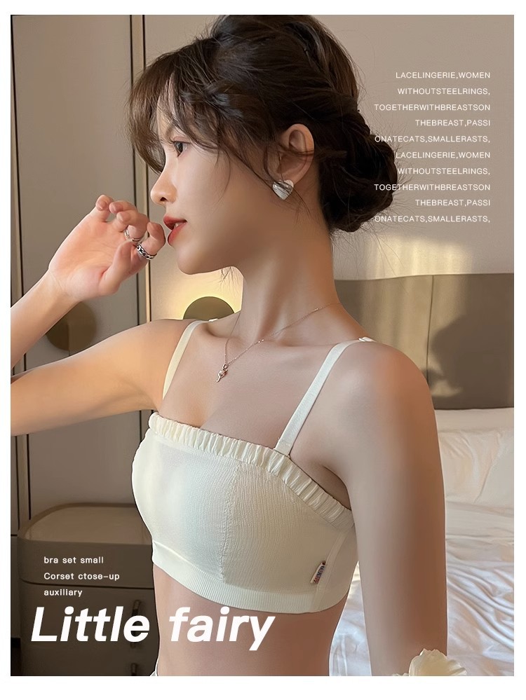 无肩带内衣女夏季薄款大胸显小胸聚拢抹胸防滑隐形防走光文胸女详情17