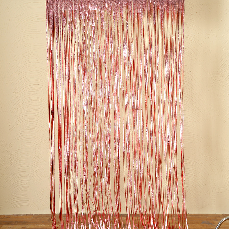 跨境高亮闪光1*2M雨丝帘创意儿童生日派对装饰道具墙面布置彩带详情13