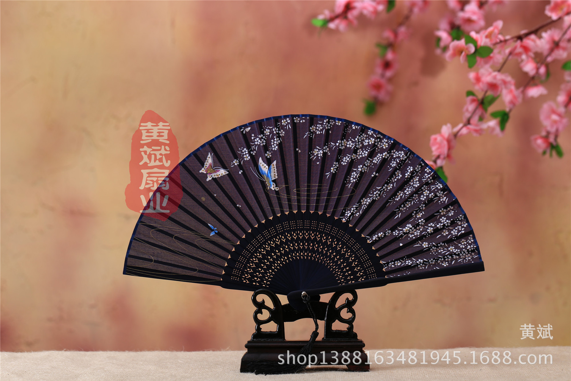 古风古典礼品真丝竹扇子日式和风扇樱花扇 折扇批发 舞蹈道具扇详情14