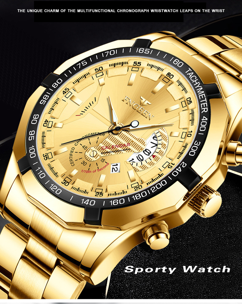 Fenzun waterproof non-mechanical watch, large dial watch, super large new calendar cross-border Shopee watch, creative technology pic 59