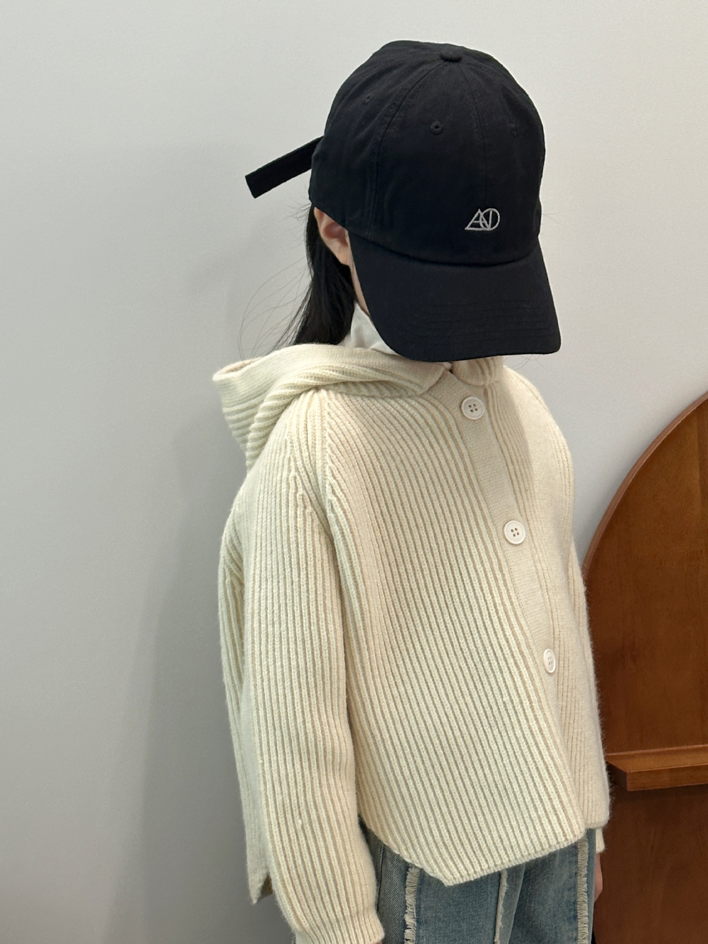 女童秋装套装2023新款元气女孩毛纱外套洋气时髦儿童牛仔阔腿裤潮详情15