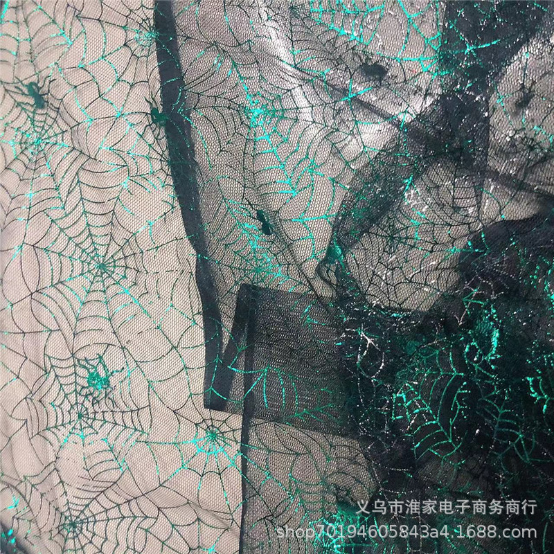 Factory direct sales of bright two-color spider web lace Halloween fabric background tablecloths, clothing accessories pic 11