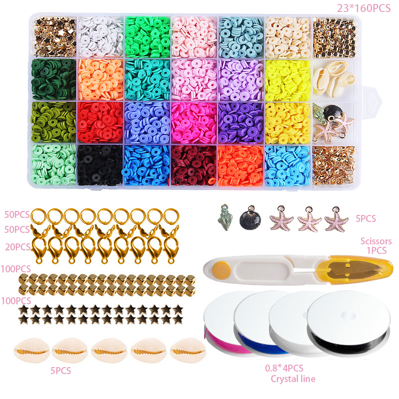 Cross-border new product: 6mm soft ceramic bead 24-compartment box set of colored round pieces Bohemian-style jewelry bracelet DIY accessories pic 15
