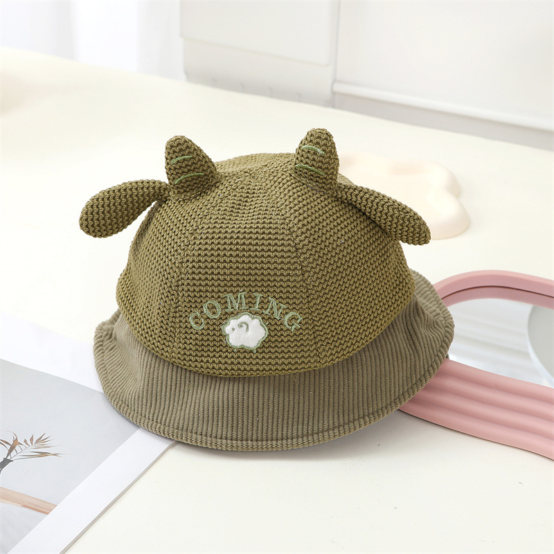 宝宝帽子秋冬新款可爱卡通动物渔夫帽春秋季男童婴幼儿灯芯绒盆帽详情6