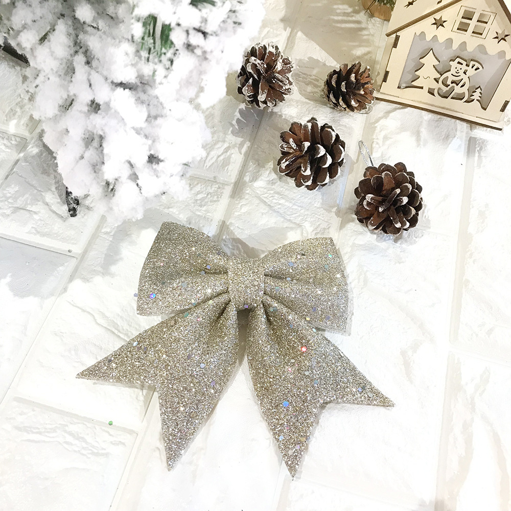 Christmas bow Pearl cotton gold pink bow Christmas tree pendant Hotel shopping mall ktv decoration supplies pic 8