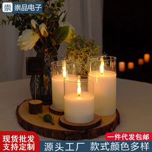 New transparent teardrop-shaped base simulation LED electronic candle, InS-style luminous creative birthday decoration night light pic 7
