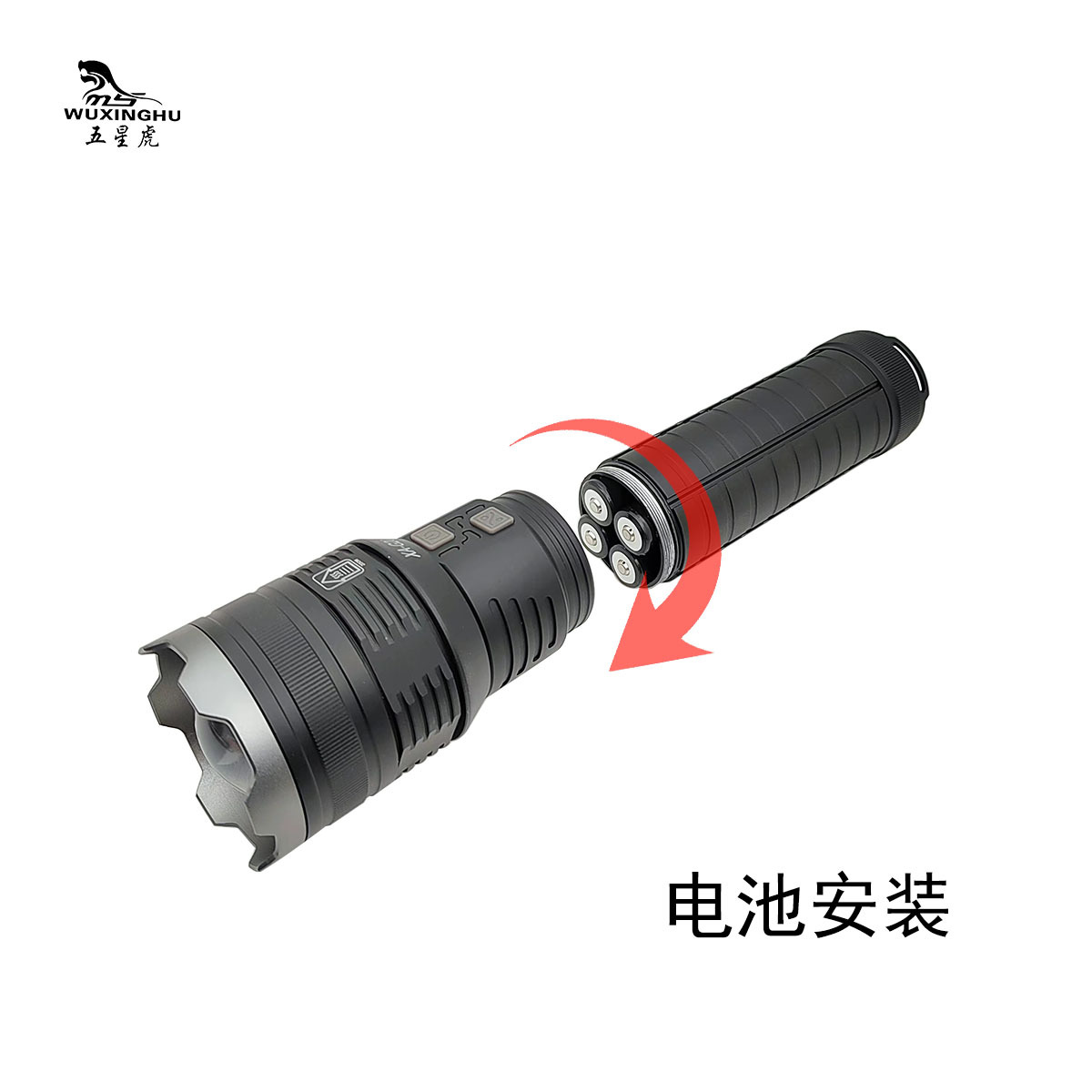 新款户外白激光手电筒远射5000米可变焦无极调光铝合金手电筒详情9