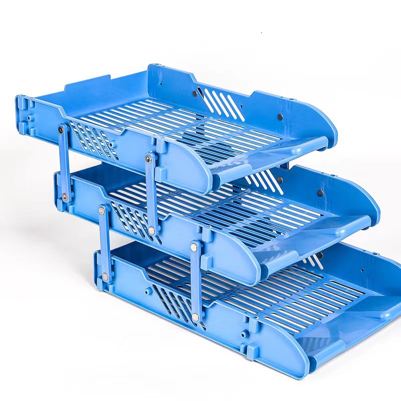 办公活动资料文件座 两层/三层推拉塑料收纳折叠文件盘推拉详情10