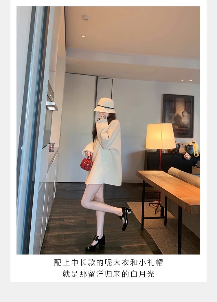 葡萄妈蝴蝶结玛丽珍鞋女法式高跟鞋真皮女鞋小香风粗跟制服皮鞋女详情17