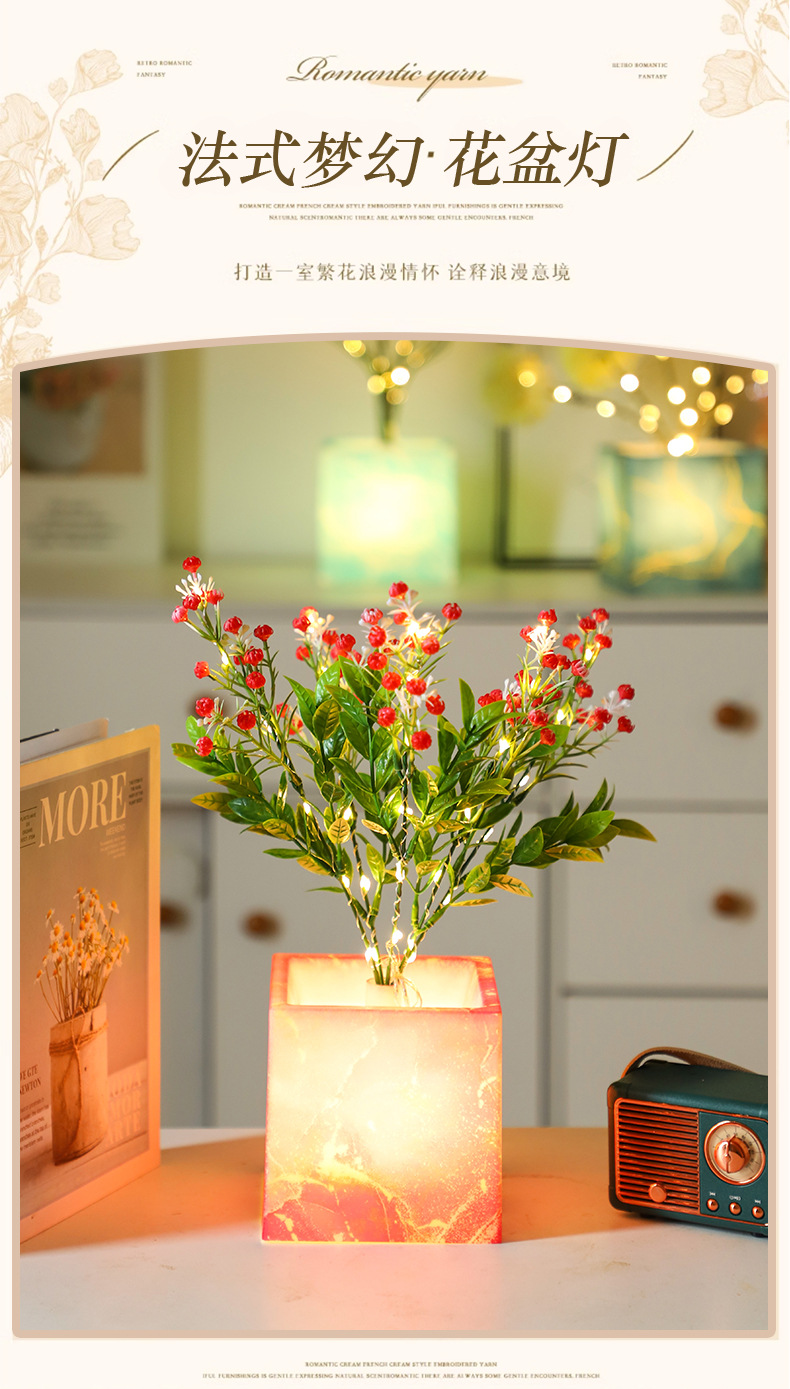 跨境新款圣诞节装饰造型小夜灯装饰露营灯氛围灯树灯仿真花灯礼物新款圣诞节装饰造型小夜灯装饰露营灯氛围灯树灯仿真花灯礼物详情1