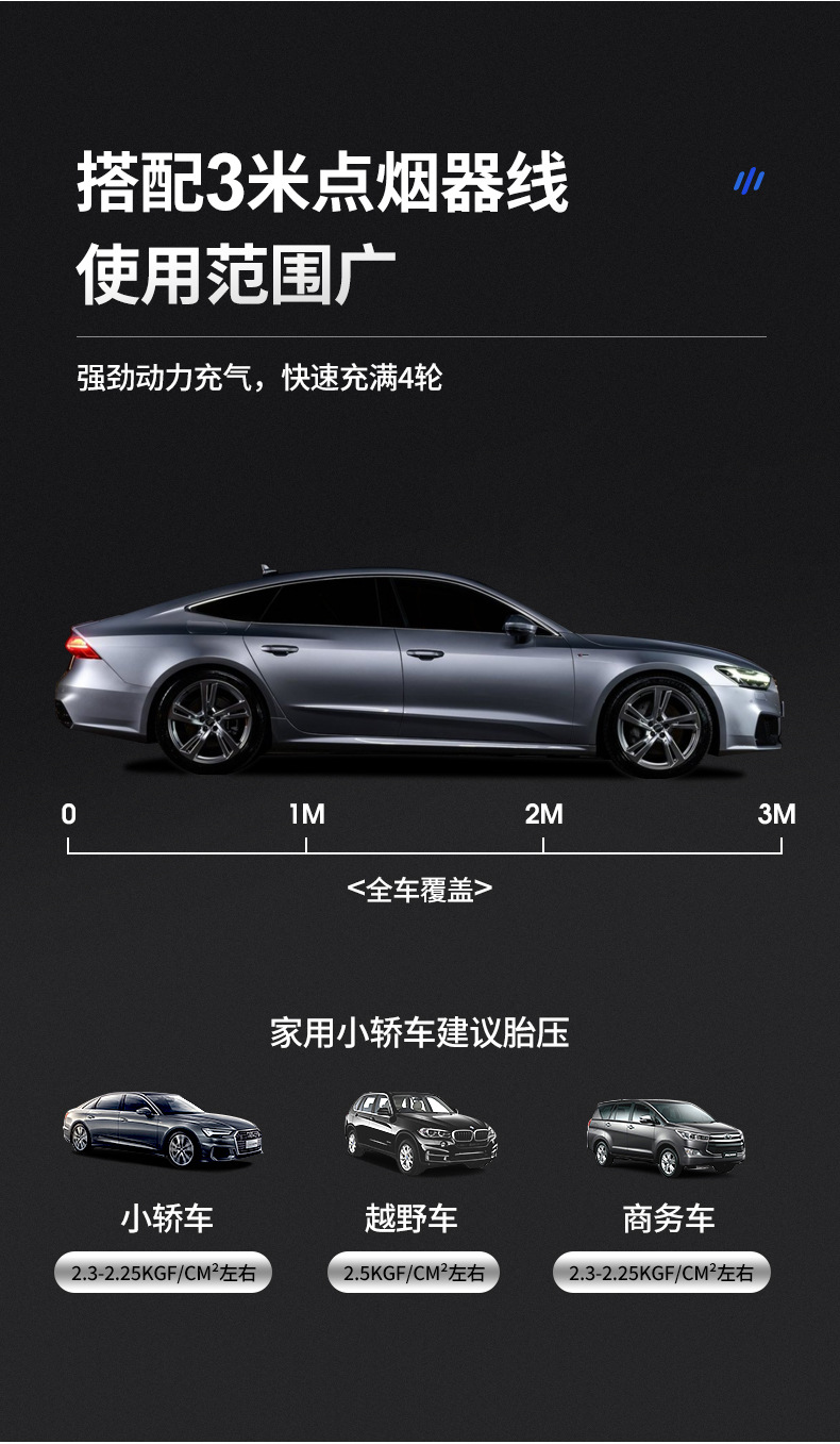 车载充气泵便携式汽车打气泵大功率手提电动轮胎气泵多功能打气筒详情13