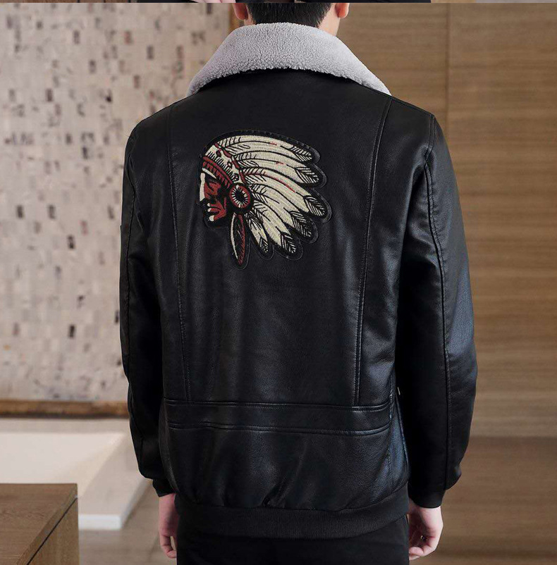 The new winter leather jackets for men, Korean-style leather jackets for men, cotton and thickened motorcycle suits, and pilot jackets are all trendy pic 10