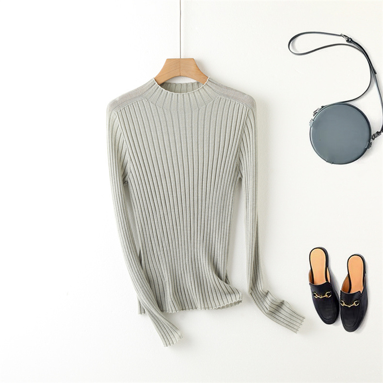 扬子纱精纺48支半高领羊毛打底衫显瘦修身百搭通勤长袖毛衣羊毛衫详情20