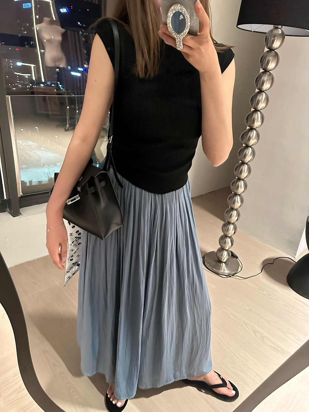 软糯飘逸可甜可盐~子川松紧腰显瘦长裙女2024夏季休闲半身裙e1316详情27