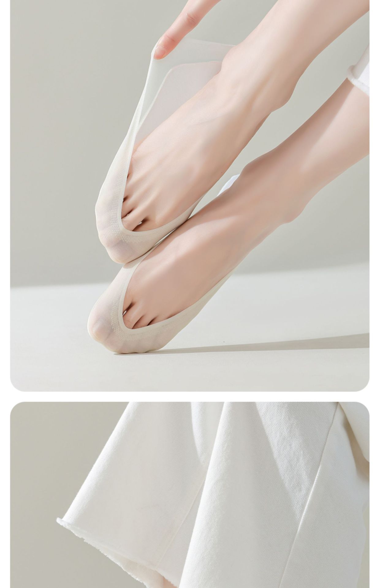 隐形袜女夏季超薄冰丝透气硅胶防滑浅口袜彩虹渐变色抗菌透气船袜详情17