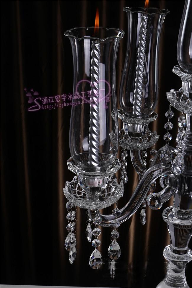 现货批发欧式五头水晶烛台婚庆道具蜡烛台摆件样板房家居酒店软装详情27