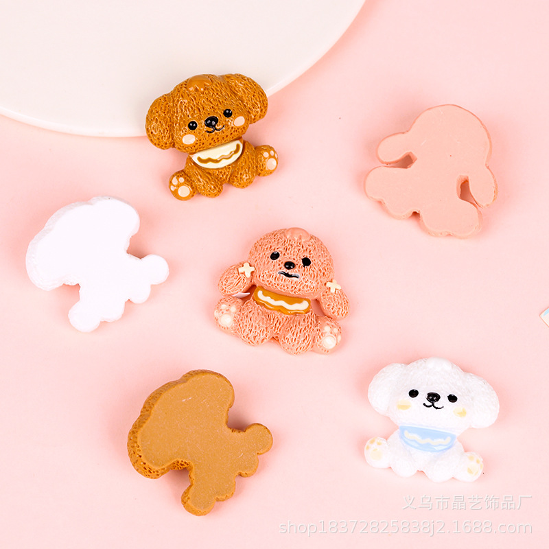 Cute puppy resin patch diy cream glue clog shoe buckle pendant hair clip hair band accessory materials pic 5