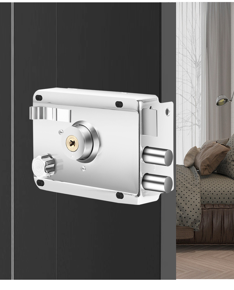 不锈钢外装门锁家用通用型老式防盗大门铁门室内木门宿舍锁具详情16