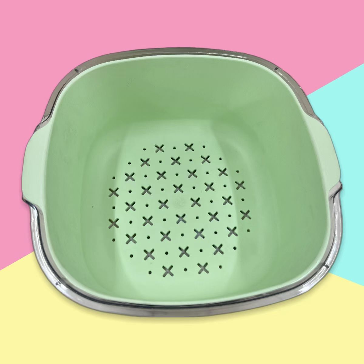 家用多功能沥水篮双层 厨房洗菜篮子现货加厚塑料滤水篮水果沥水详情4