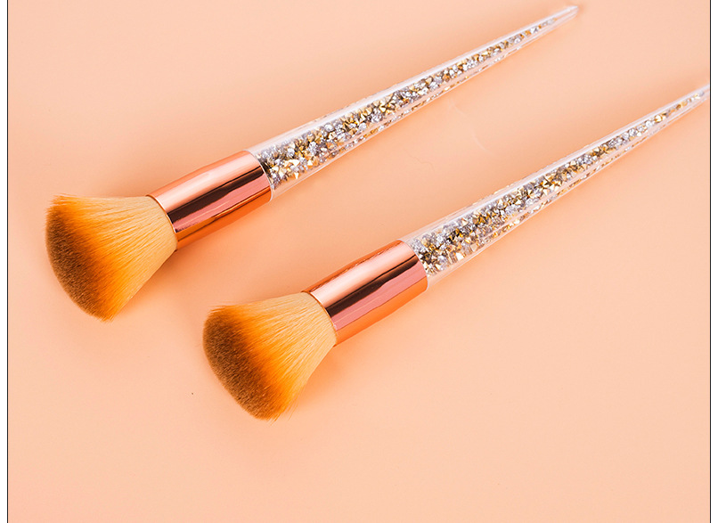 Fine flash acrylic brush handle, single makeup brush, diamond loose powder brush, blush brush, portable and portable beauty tools in stock pic 8