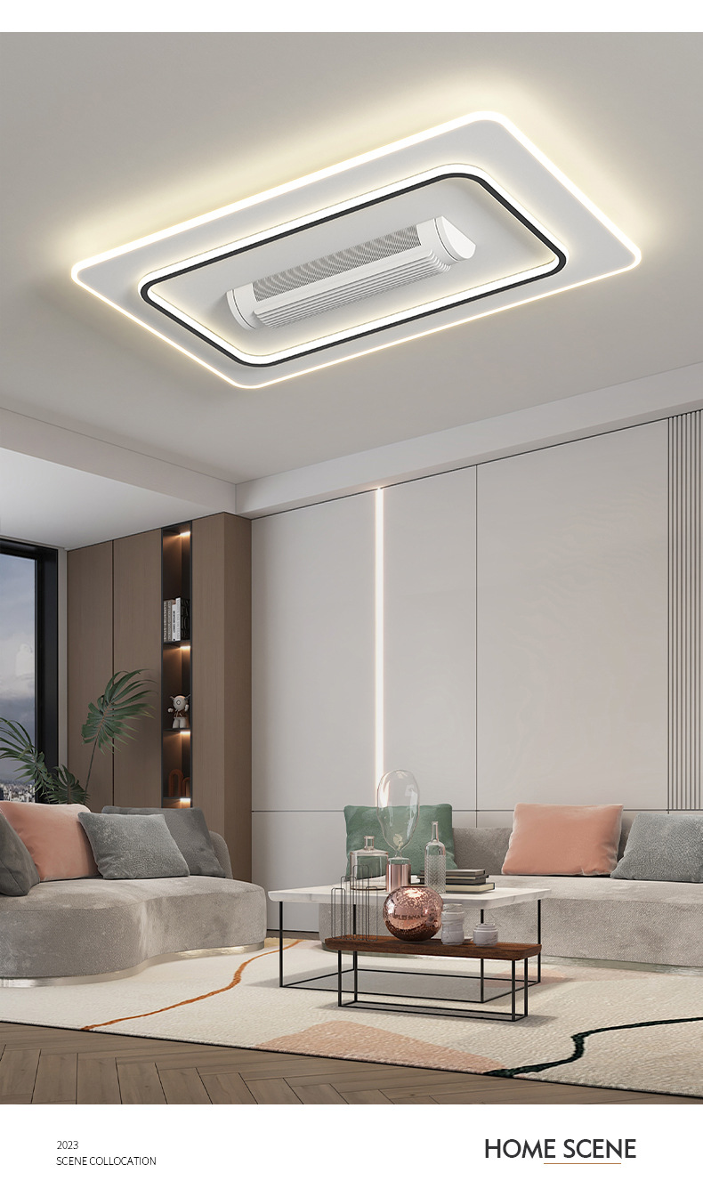 智能语音无叶风扇灯吸顶灯大客厅主灯简约现代LED卧室餐厅吊灯具详情10