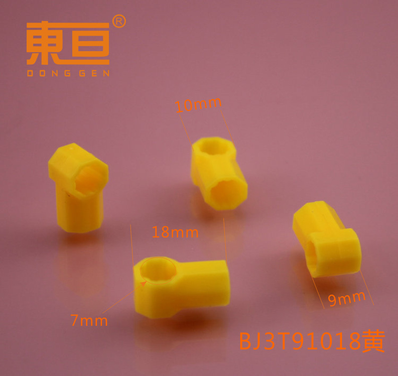 BJ3T91018 Yellow octagonal three-way connector, three-way connector, puzzle, toy accessory, technological building block parts pic 7