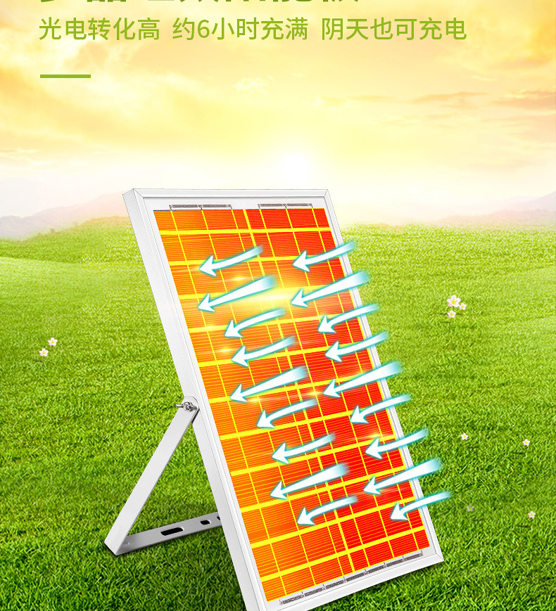 Outdoor camping essential solar lamps, street lamps, photovoltaic panel-driven garden lamps, environmentally friendly and energy-saving solar panel lighting equipment pic 7