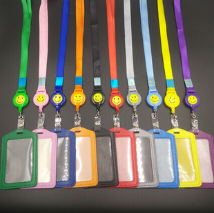 工作牌学生证件卡套工作胸牌工牌PU胸前横竖版皮质皮套皮革卡套详情42