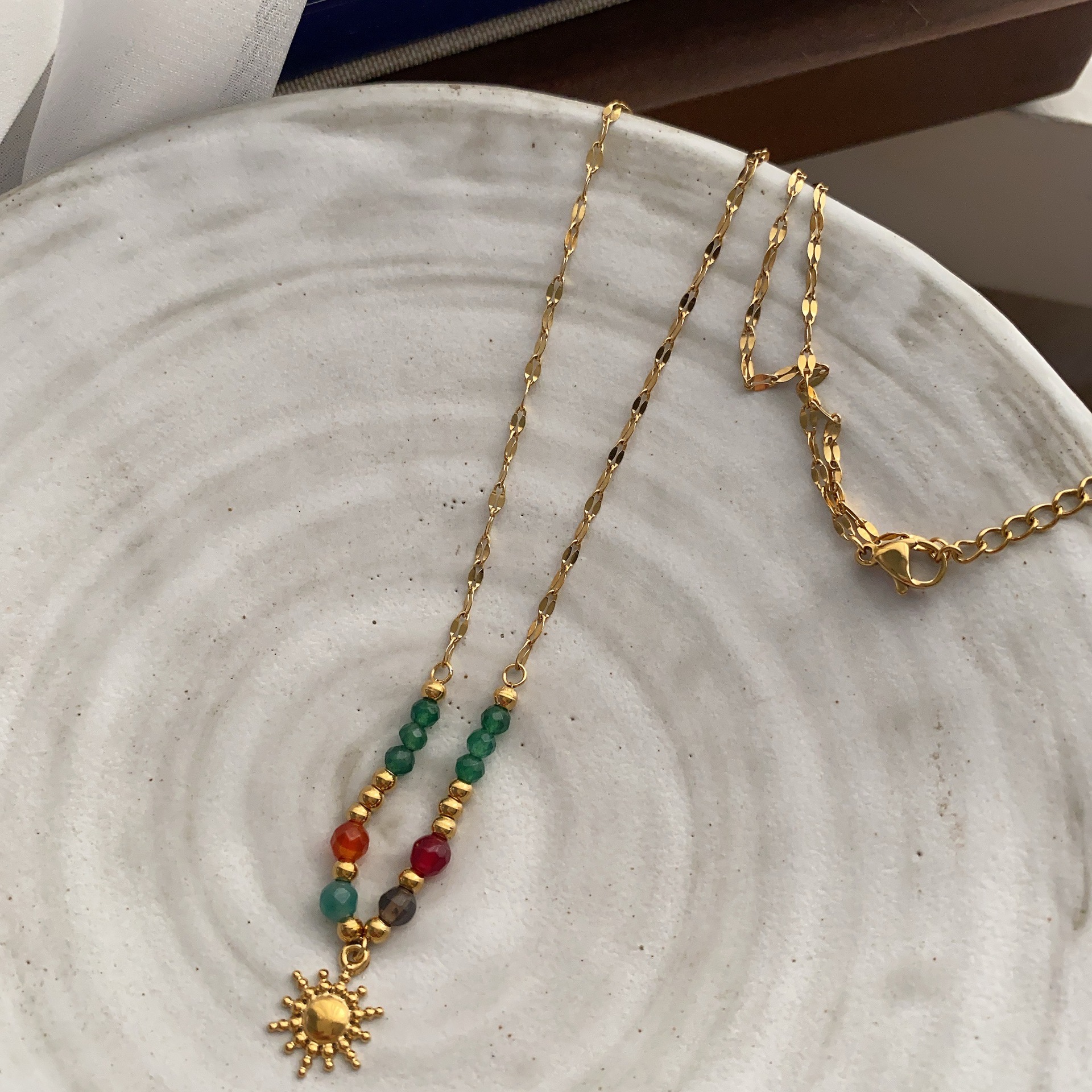 Gold brick titanium steel necklace for women, light luxury, high-end design sense, niche golden collarbone chain, 2025 new trendy sweater chain pic 29