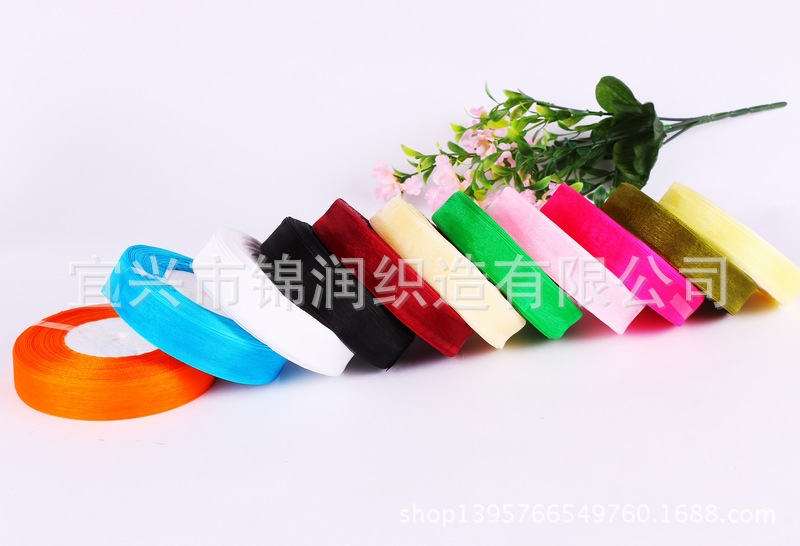 Jinrun 2cm ribbon wholesale decorative accessories, wedding flowers, packaging gift boxes, silk ribbons, colored ribbons, hair ties, snow gauze ribbons pic 4